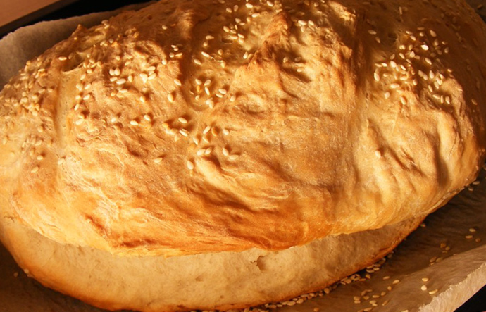 Home made white bread loaf.