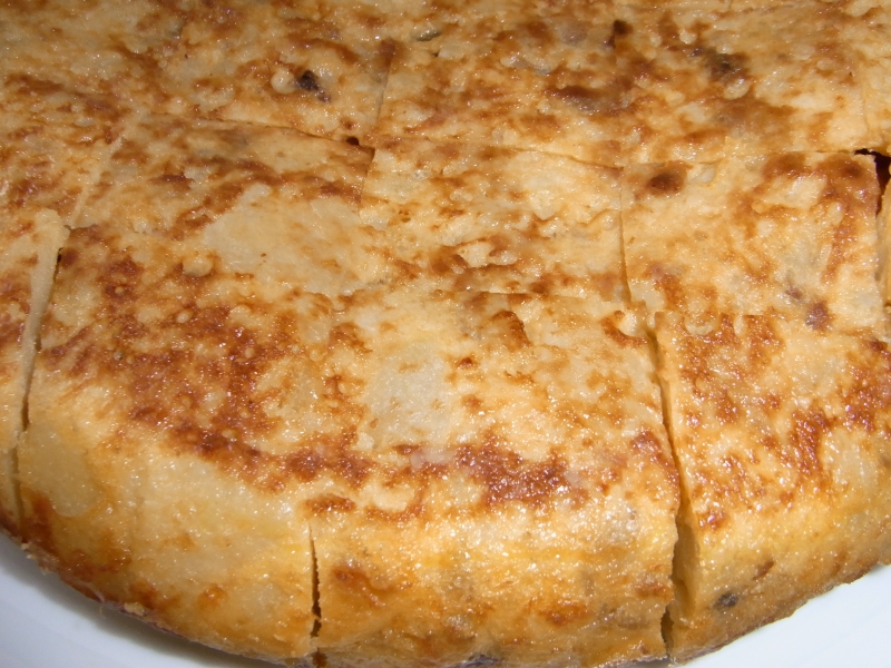 Spanish potato omelet.