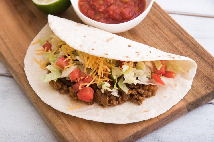 Soft taco with its filling.