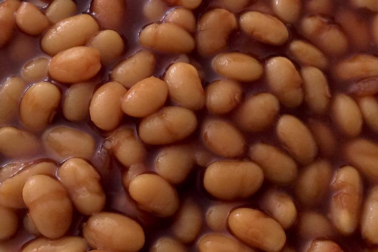 Detail of baked beans.