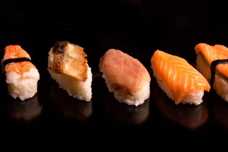 A selection of nigiri sushi.