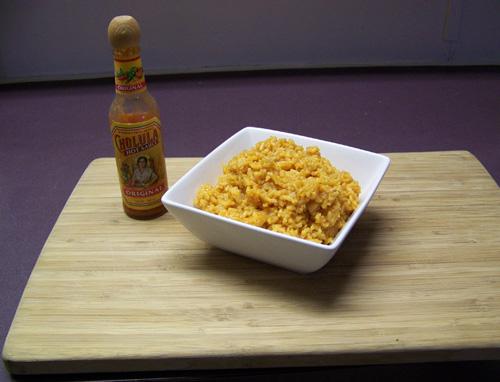 Mexican rice on a plate.