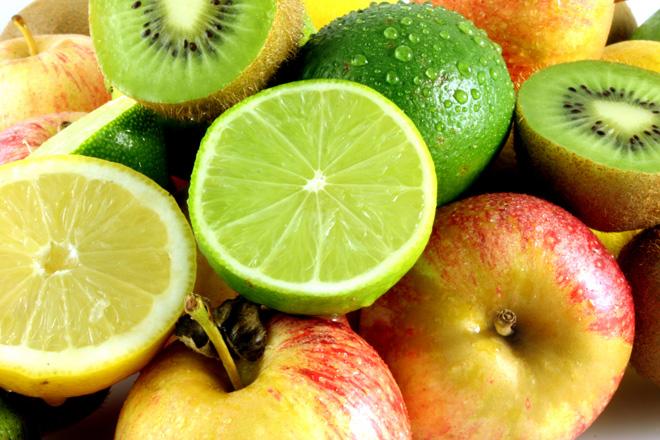 A selection of fruits for breakfast.
