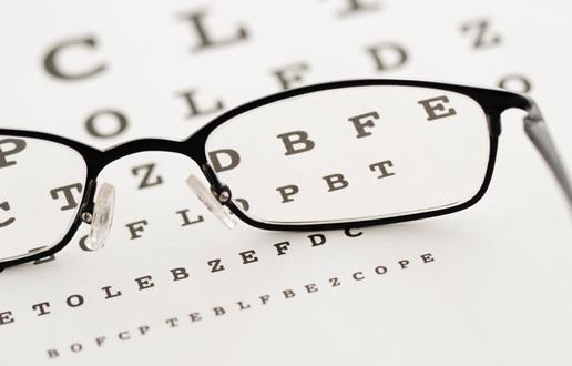A pair of reading glasses.