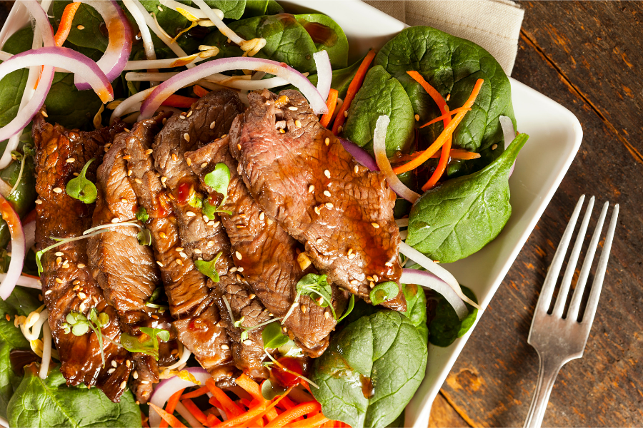 Oriental beef salad.