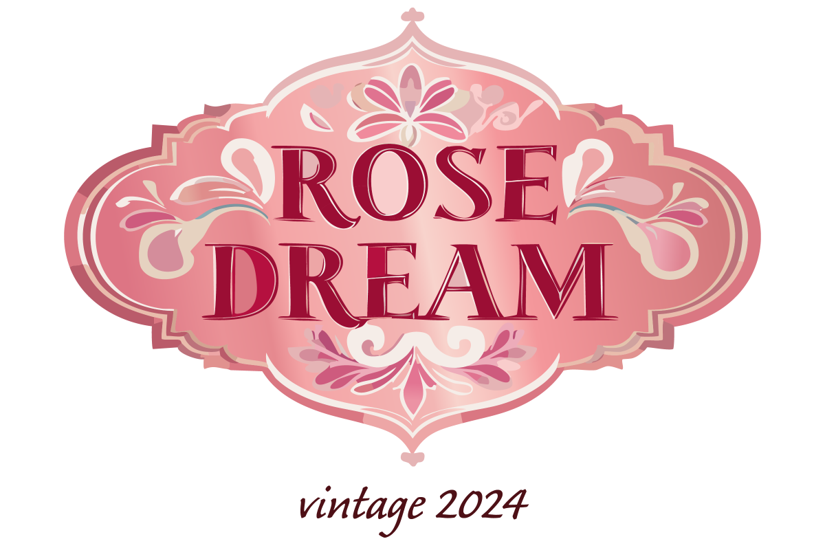 Wine label for an imaginary rosé wine named Rosé Dream.