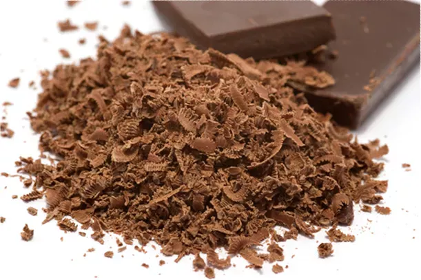 Chocolate block and grated chocolate.