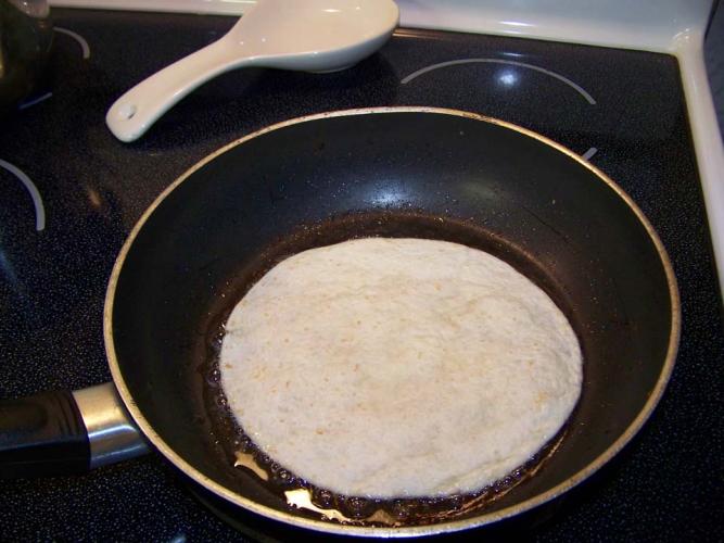 Cooking Meexican tortilla.