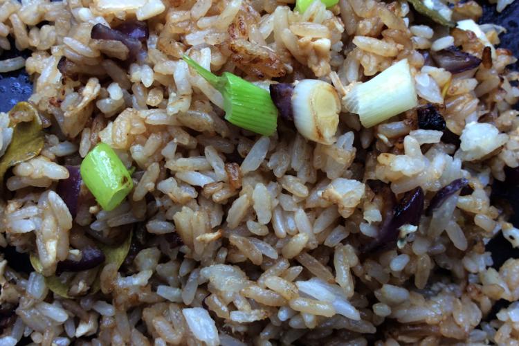Detail of Thai fried rice.