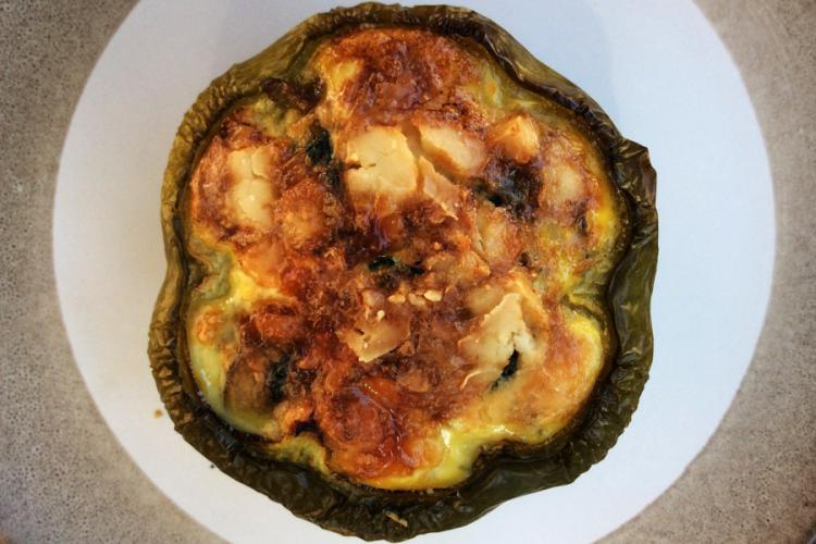 Top view of an all vegetable tart.