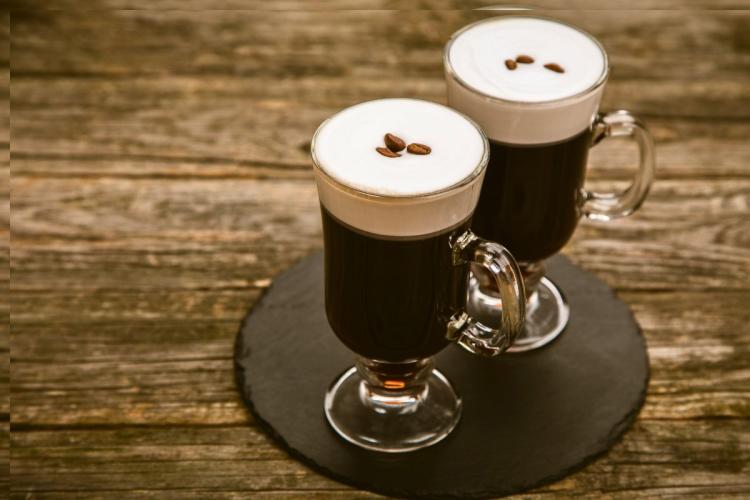 Two glasses with Irish coffee.