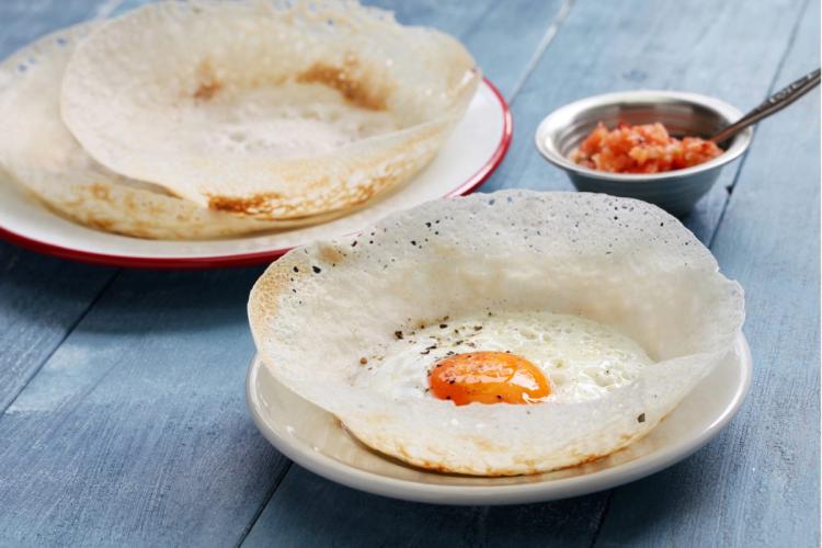 Sri Lankan egg hoppers, popular food.