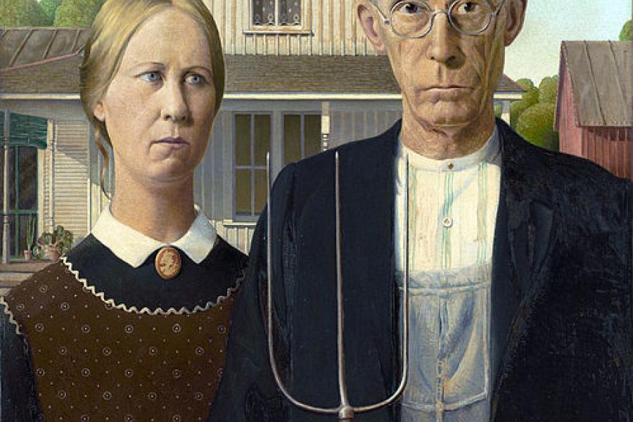 American gothic byt Grant Wood.