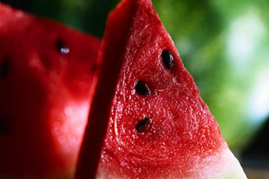 A piede of watermelon.