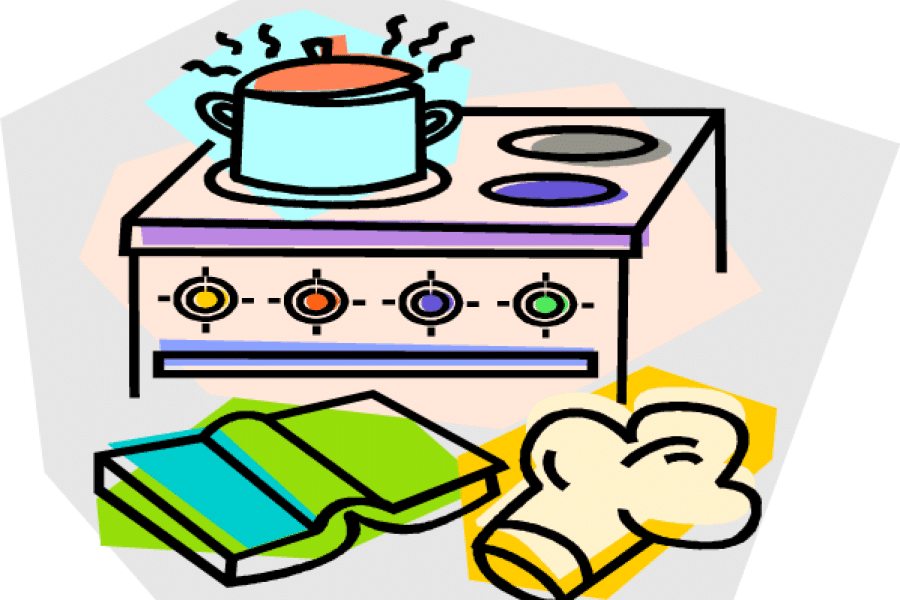 Kitchen stove, sketch.