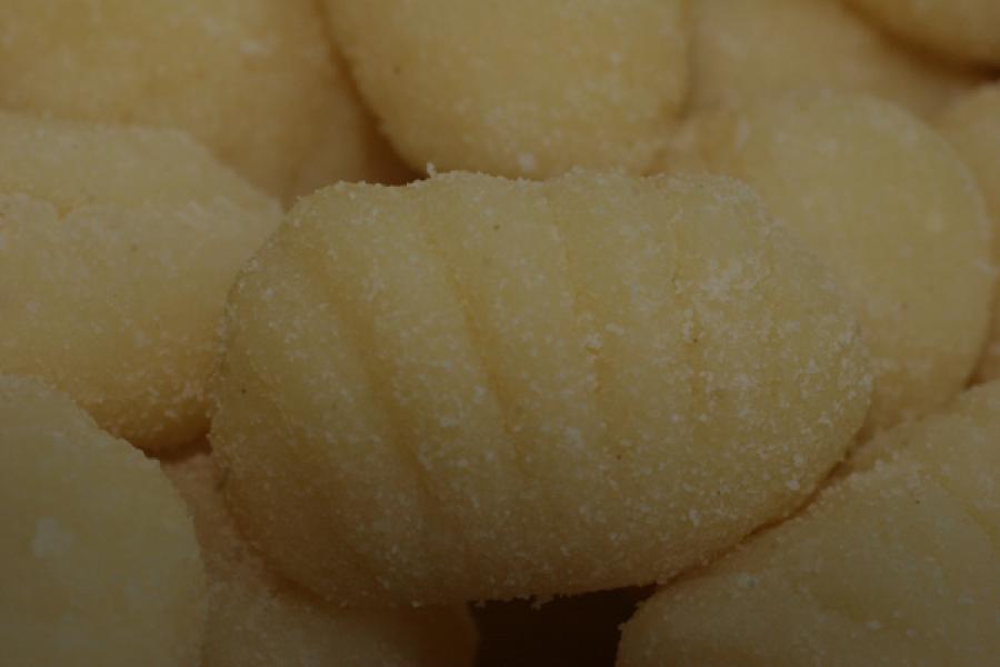 Uncooked potato gnocci.