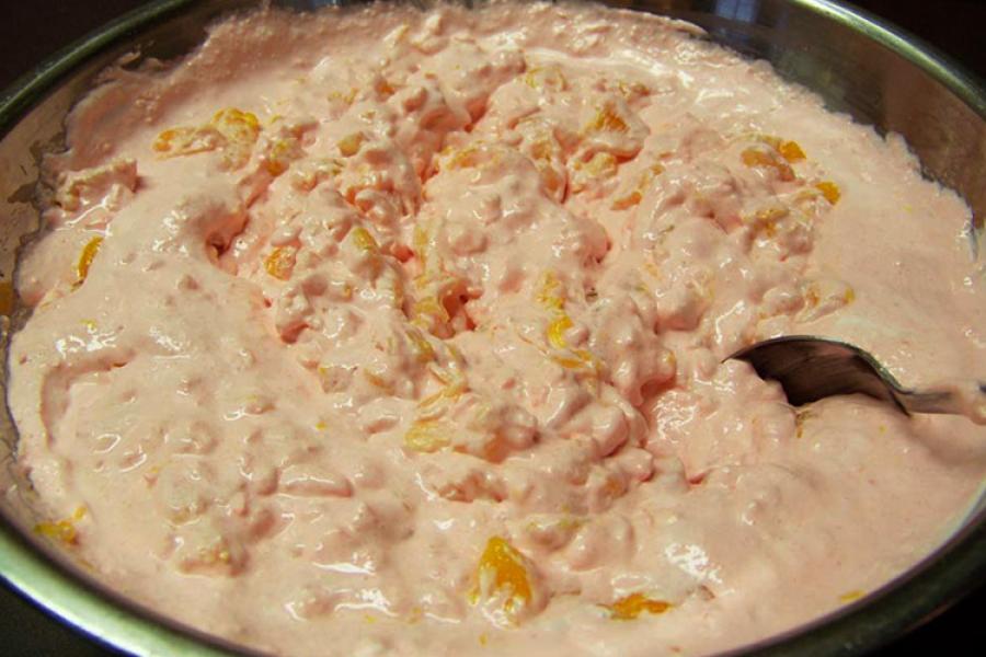 Yankee salad in a serving plate.