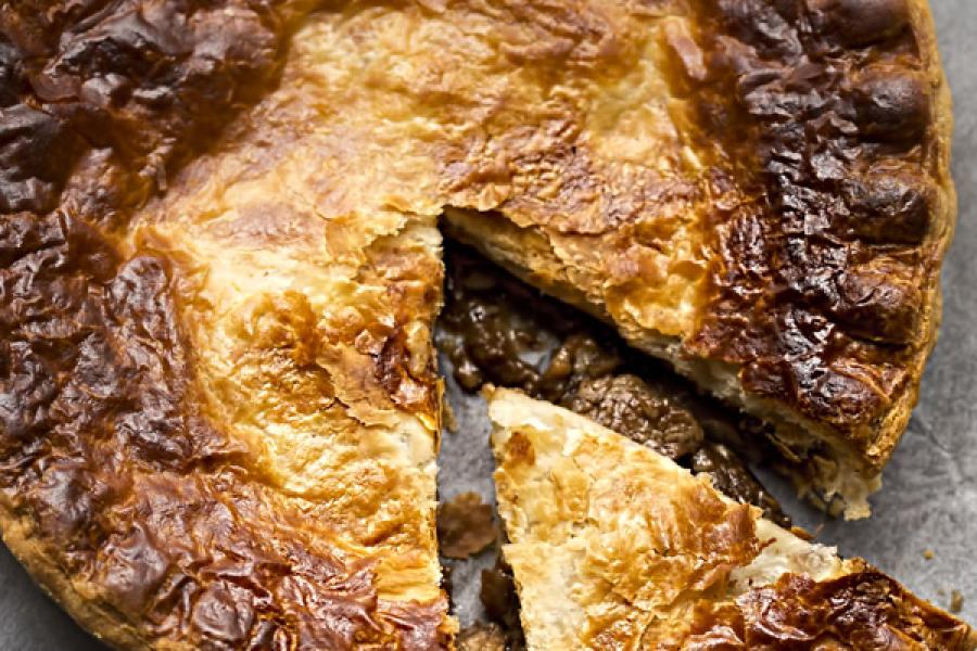 Steak and Guiness pie.