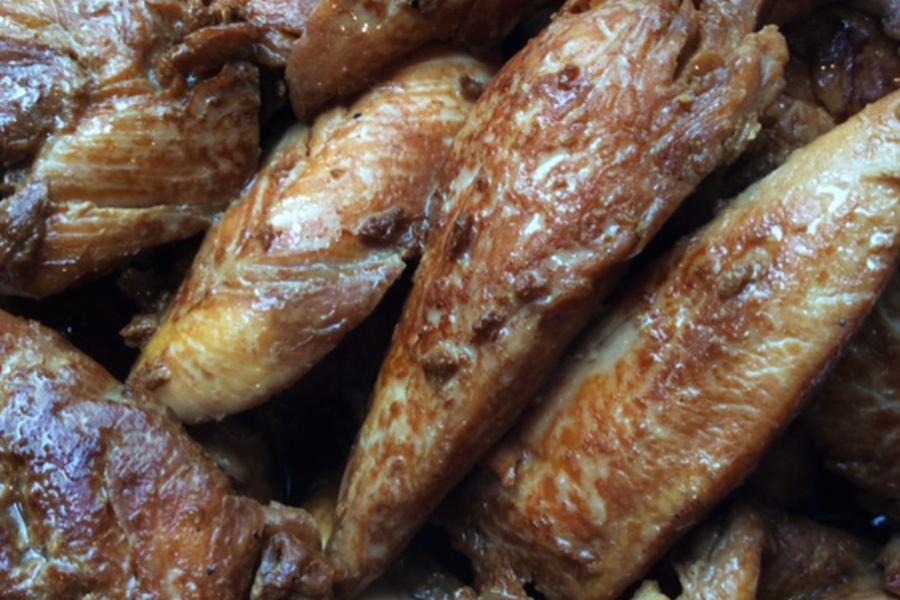 Detail of chicken teriyaki.