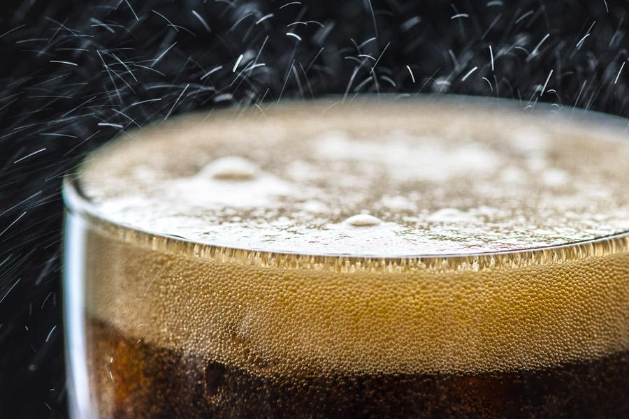 Detail of foam head in beer.