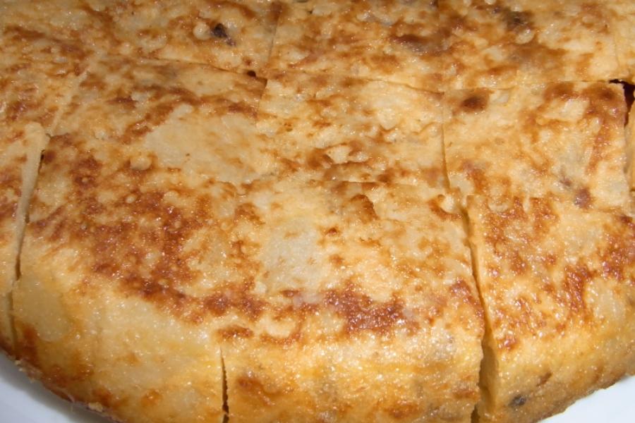 Spanish potato omelet.