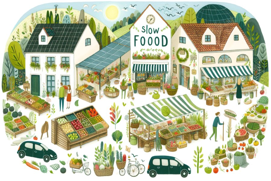 A small town embracing the slow food lifestyle.