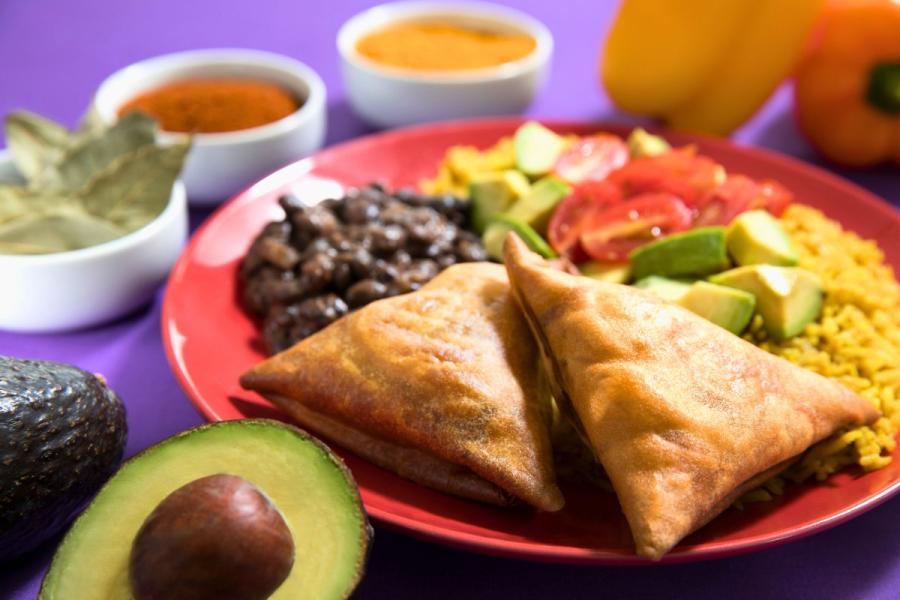 A meal served in a restaurant in Uganda.