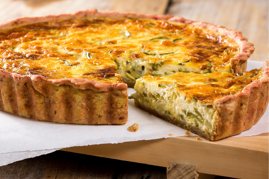 Leek and cheese pie.